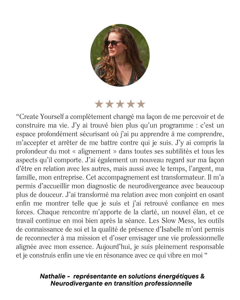 Témoignage client original 3, publié par Isa C.