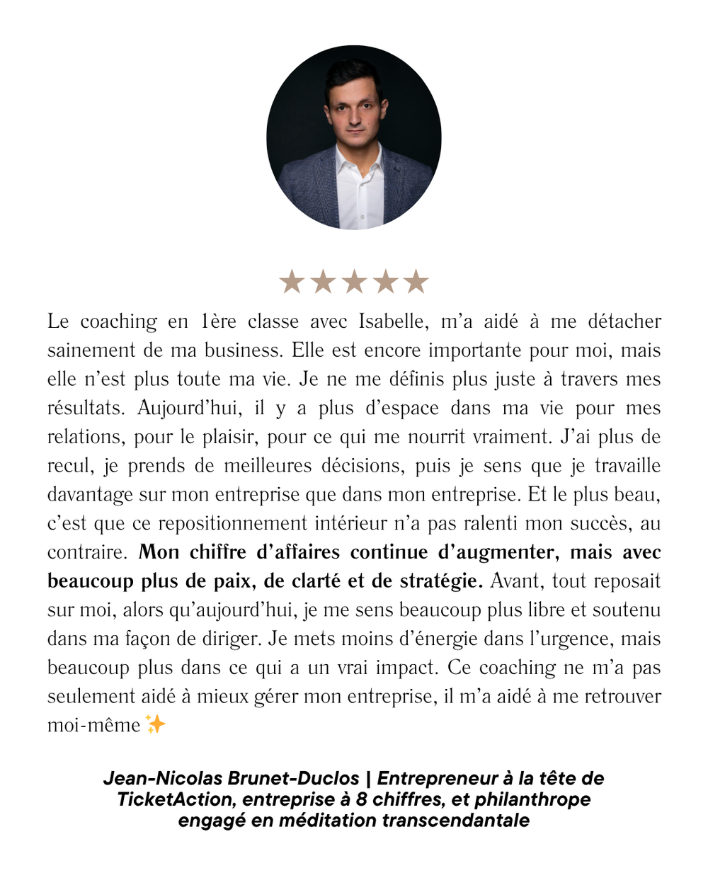 Témoignage client original 5, publié par Isa C.