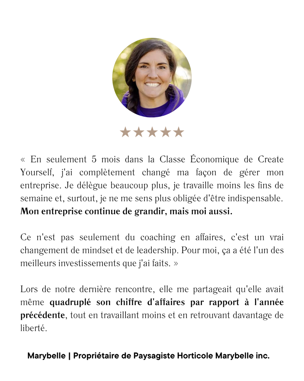 Témoignage client original 13, publié par Isa C.