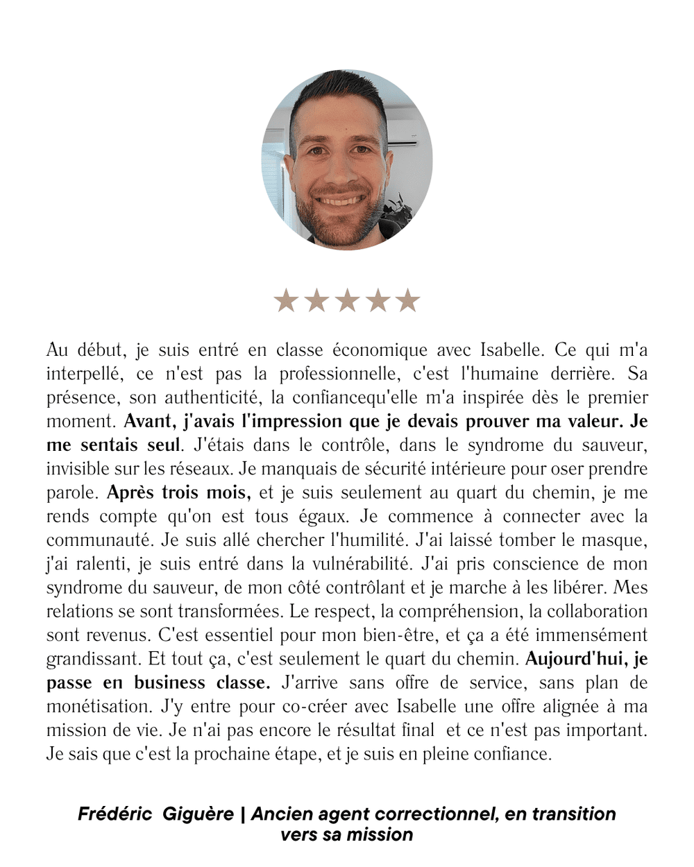 Témoignage client original 1, publié par Isa C.