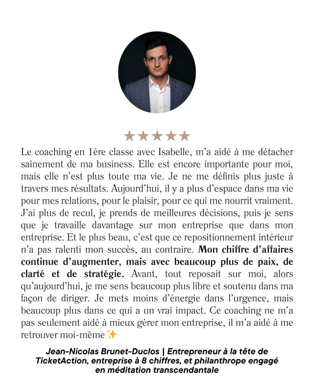 Témoignage client original 2, publié par Isa C.